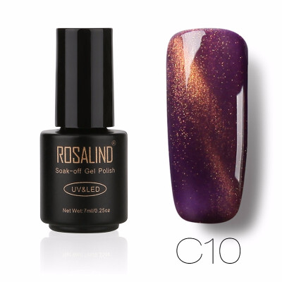 

ROSALIND Gel 1S 7ML Black Bottle 3D Cat Eyes Magnet Nail Gel Polish Effect C01-30 UV LED With Powder Glitter Nail Art