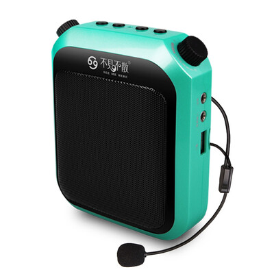 

See me here T1 compact portable bee loudspeaker teacher teaching special high-power guide waist hanging headset digital player speaker jazz black