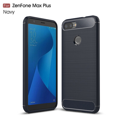 

Goowiiz Phone Case For ASUS ZenFone Max PlusM1 ZB570TL Fashion Slim Carbon Fiber TPU Soft Silicone Prevent falling