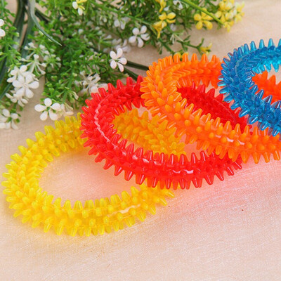 

Cntomlv Multicolor Rubber Chew Pet Dog Puppy Dental Teeth Biting Ring Play Toy Cat Dog toys