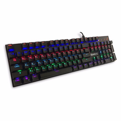 

Russian English Version Gaming Mechanical Keyboard for PC Laptop Anti-Ghosting Led Backlight Russian Keycaps 104 Keys Blue Switch