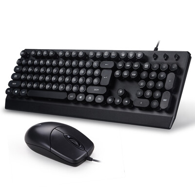 

HYUNDAI HY-MA71KA7MA75NK3000K275 wired mouse&keyboard set desktop dedicated keyboard PS2 round mouth mouse USB square mouth black five suit