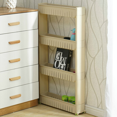 

Donghe DONGHE bathroom kitchen crevice rack storage rack bathroom storage finishing rack with wheels movable four layers
