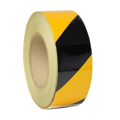 

Tenchi CT reflective warning tape safety reflective film two-color zebra twill reflective strips warning tape car garage reflective anti-collision adhesive tape width 5cm yellow black 457 meters