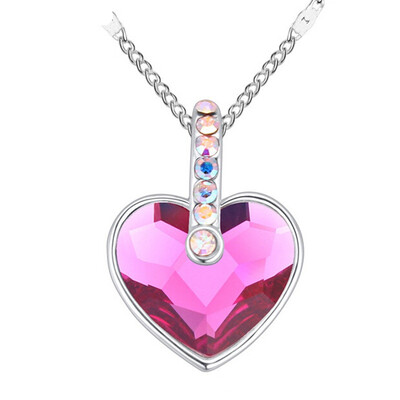 

New Heart Letters Love Crystals From Swa Elements Pendant Necklace Charm Necklaces For Women Custom Couple ValentineS Day 19675