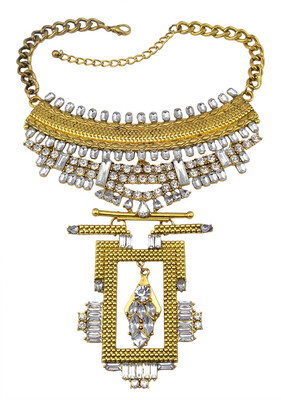 

Idealway New Fashion 3 Colors Gold Silver Colorful Geometry Shape Charm Crystal Choker Pendant Necklace Females Jewelry