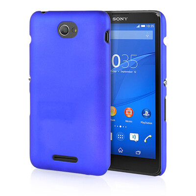 

MOONCASE Hard Rubberized Rubber Coating Devise Back ЧЕХОЛ ДЛЯ Sony Xperia E4 Blue