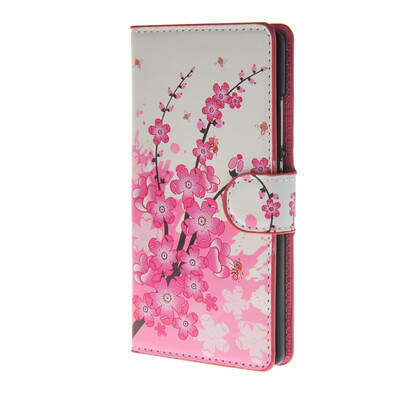 

MOONCASE Plum flower style Leather Side Flip Wallet Card Slot Stand Pouch ЧЕХОЛ ДЛЯ Huawei Ascend P8