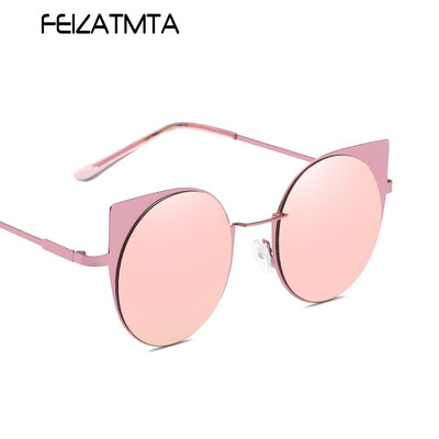 

FEIZATMTA Brand Design Солнцезащитные очки для женщин Cat Eye Солнцезащитные очки для девочек Мода для женщин Vintage Round Eyewear oculos de sol Feminino UV400