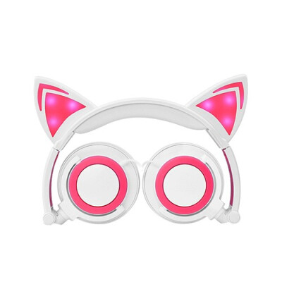 

New baby cartoon cat ear headwear folding mobile phone music headset