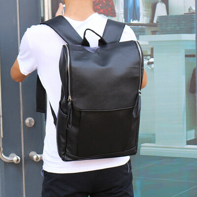 

Fashion Men PU Backpack Simple Shoulder Bag for Teenage Boys Leather Male Student Bag Pack Middle School Student Bag Travel Bag