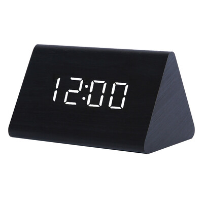 

Compas Compas Alarm Clock Creative Alarm Control Electronic Clock LED Night Light Silence Temperature Wood Clock HX-0813 Bamboo Wood Red Word