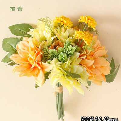 

YOOSA Artificial Silk Wedding Flowers Plants White Blue Fake Fabric Flowers for Fall Home Wedding Chiristmas birthday Decoration