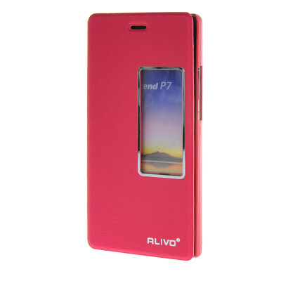 

MOONCASE Huawei Ascend P7 чехол для View Slim Leather Flip Pouch Bracket Back Cover Hot pink