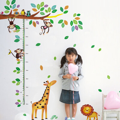 

Ink Fish Height Sticker Cartoon Giraffe Monkey Tree 2562 Childrens Room Wallpaper Dormitory Baby Decorative Wallpaper Sticker Wall Sticker Self-adhesive Bedroom Measuring Height Sticker Removable