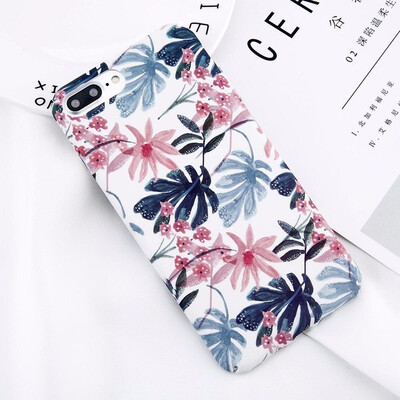 

Matte Hard PC Case Flower Phone Case Back Cover For iPhone X 8 7 6 6s Plus
