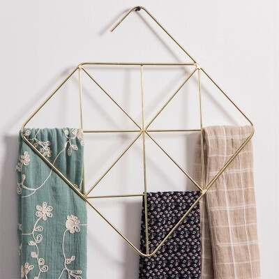 

Ou Runzhe storage rack bathroom multi-purpose towel clothes bag storage rack multi-grid scarf silk scarf gold