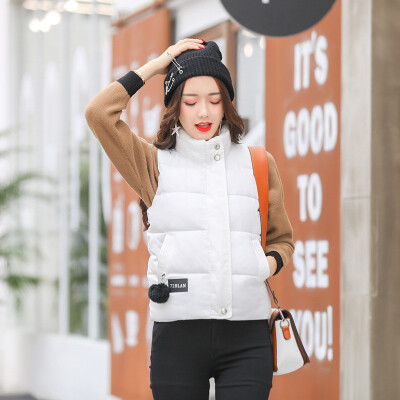 

Womens Short Cotton Vest Autumn&Winter Fashion Stand Collar Slim Tide Down Cotton Jacket