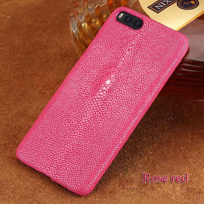 

Genuine Leather Phone Case For Xiaomi Note 3 Case Natural Pearl Fish Skin Back Cover For Redmi 4 4X 5 5X Case