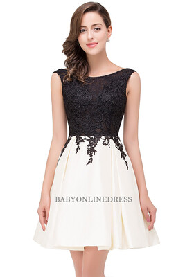 

2018 sexy backless Applique Knee Length Party Prom Gown Homecoming Cocktail Dress