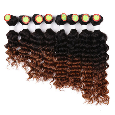 

8-14inch ombre Human Hair Bundles ombre brown T1B30 deep wave 8pcspack