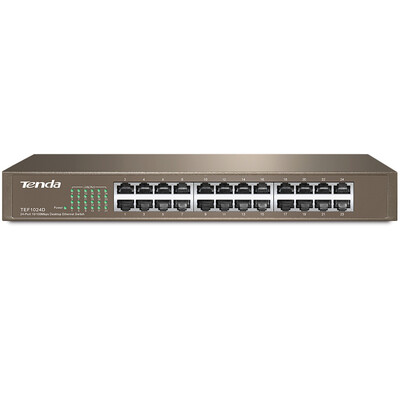 

Tenda (Tenda) TEF1024D 24-портовый 100-мега настольный коммутатор стальная оболочка стойка для корпоративных сетей специализированный сплиттер