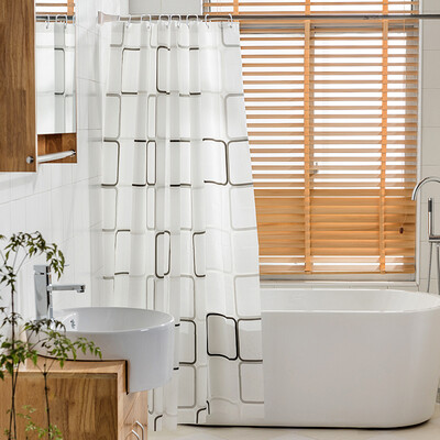 

More beautiful recall 180180cm shower curtain cloth thick waterproof mildew shower curtain with shower curtain ring bathroom shade cloth square