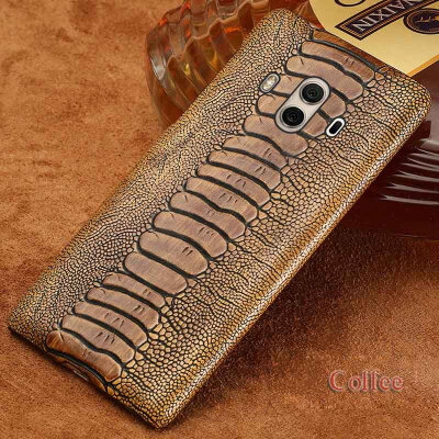 

Genuine Leather Phone Case For Huawei Mate 10 Case Ostrich Foot Texture For P10 P20 Pro Back Cover