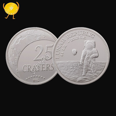 

Us space commemorative coin astronaut silver moon crater collection of non - currency coins