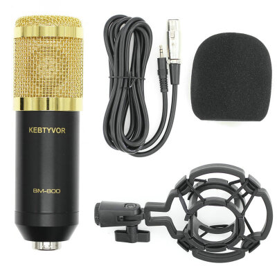 

Wired Professional BM 800 bm800 Condenser Sound Recording Microphone with Shock Mount for Radio Braodcasting