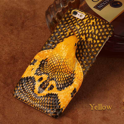 

Genuine Leather Phone Case For iPhone 6 6S Plus Case Snake Head Rear cover Half-wrapped For iPhone 7 8 Plus X Back Cover