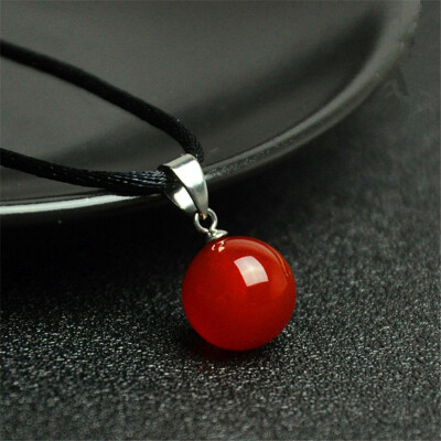 

16mm Round Bead Real Natural Red Agate Necklace Pendants Crystal Gem Stones Jewelry Energy Lucky Gift For Women Carnelian Onyx