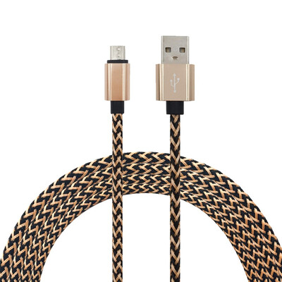 

1METER Nylon Micro USB Cable Output 20A Fast Charge Wire nylon covered cable usb 1 meter Micro usb Cable