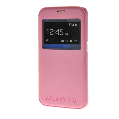 

MOONCASE Slim Hard board Leather Side Flip Wallet Stand Pouch ЧЕХОЛ ДЛЯ Samsung Galaxy S6 Pink