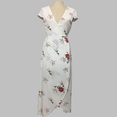 

Try Everything Summer Floral Print Dresses 2018 Sexy Ruffles Sleeve High Waist Short Sleeve Casual Mini Dress V Neck dress