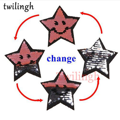 

twilingh 1pc Reversible Change Color Sequins Patches DIY Appliques