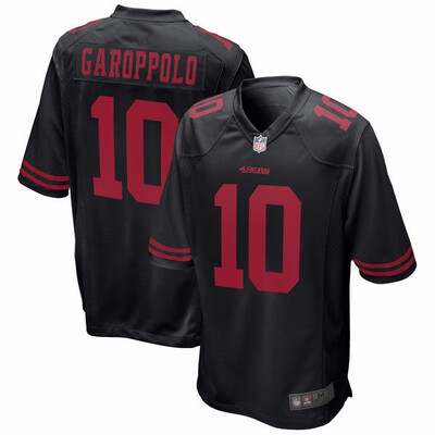 

Mens San Francisco 49ers Jimmy Garoppolo Nike Black Alternate Game Jersey