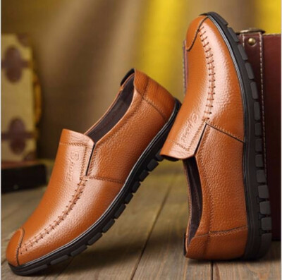 

New style mens shoes leather business breathable leisure hollow-out mens shoes middle-aged hole dad sandals