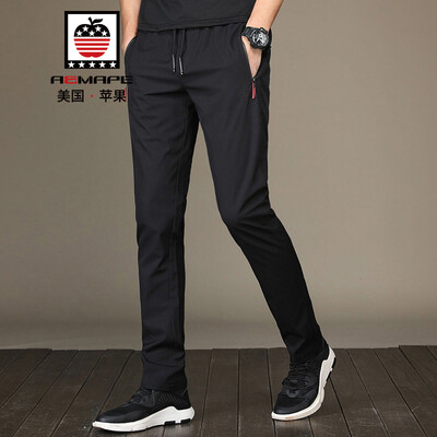 

AEMAPEAmerican Apple Casual Pants Mens Slim Breathable Elastic Pants Mens Wear-Free Fashion Trend Casual Pants DDK701 Black 4XL