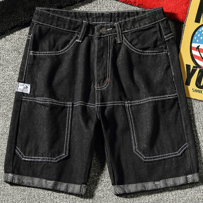 

Mens Fashion Mens Slim Shorts In Summer Multi-pocket Outdoor Denim Shorts