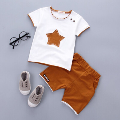 

2PCS Suit Baby Boy Clothes Children Summer Toddler Boys Clothing set Cartoon Kids Fashion Cotton Cute Stars Sets