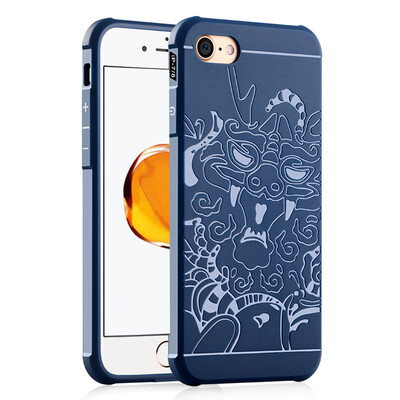 

Goowiiz Phone Case For Iphone 7 Plus8 Plus Carved Dragon Thin Matte soft Silicone Prevent falling