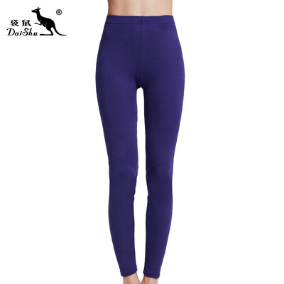 

Kangaroo DaiShu Qiuku Womens Cotton One-piece Warm Pants Basic Solid Color Leggings Cotton Pants Black  Black XL