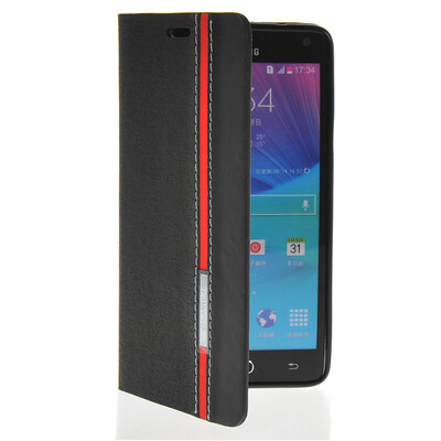 

MOONCASE Business style Leather Side Flip Wallet Card Slot Pouch Stand Back чехол для Samsung Galaxy Note 4 N9100 Black