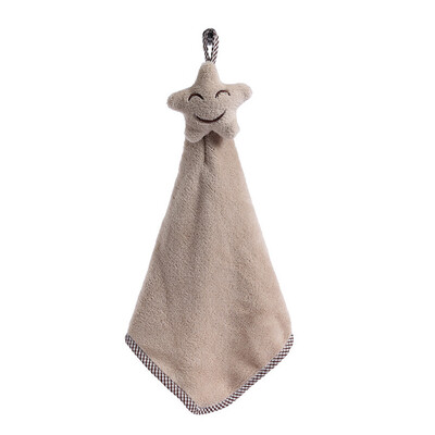 

Cntomlv Smiling Face Hanging Hand Towels Kitchen Towel Coral Velvet Absorbent Lint-Free Cloth Dishcloths Easy to clean