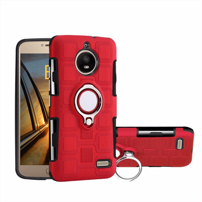 

SHS Phone Case For Motorola Moto E4 E4 Plus EuropeanCC Plus Luxury Armor Ring Bracket Silicon TPU Lattice texture