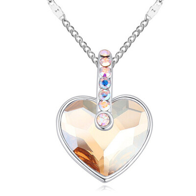 

New Heart Letters Love Crystals From Swa Elements Pendant Necklace Charm Necklaces For Women Custom Couple ValentineS Day 19675