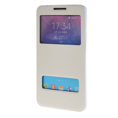 

MOONCASE Side Flip Hard board Slim Leather Bracket Window чехол для Cover Samsung Galaxy Note 4 N9100 белый