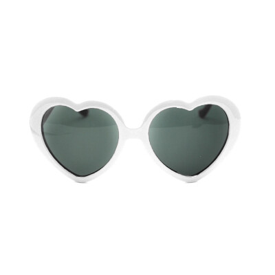 

Vanker Cute Heart-Shaped Plastic Frame Retro Sunglasses Eyeglasses (White