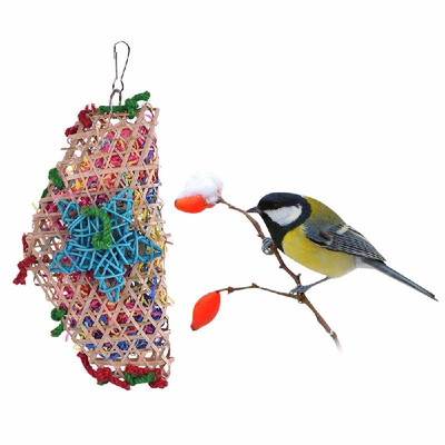 

Natural Parrot Chew Bite Swing Toy Colorful Bird Cage Accessories Hanging Toys for Parakeet Budgie Macaw Cockatoo